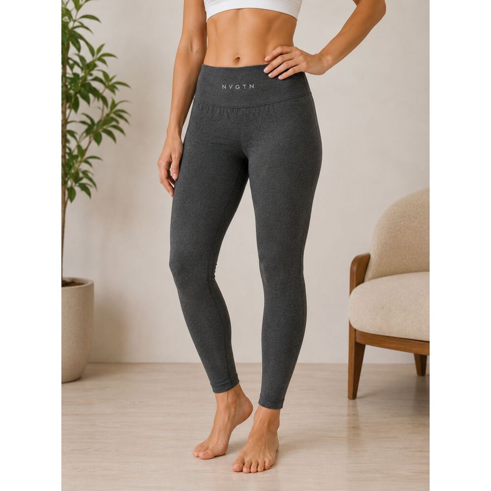 NVGTN Gray High Waist Seamless Leggings Womens Medium Gym Yoga Activewear
